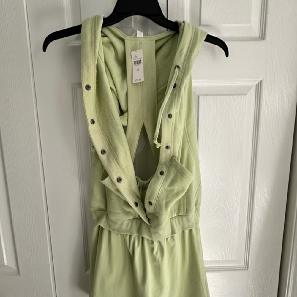 Daily Practice Anthropologie Green Sleeveless Hoodie Dress Casual‎ Athleisure M - Picture 7 of 16